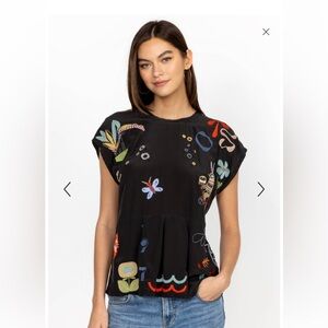 Johnny was Zelia silk blouse